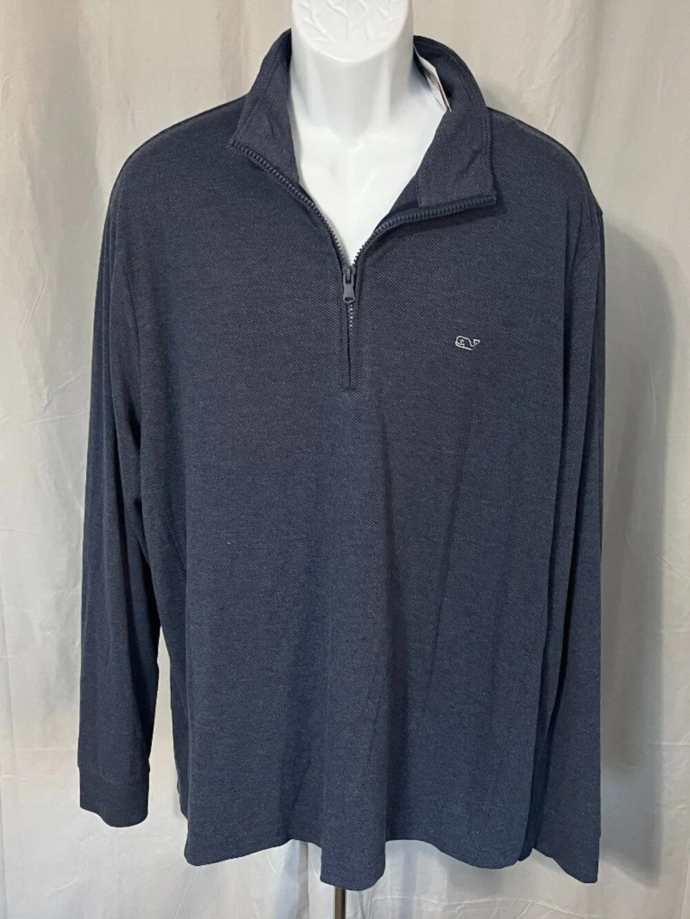 🐳 NWT Vineyard Vines Men's Dark Blue 1/4 Zip Pullover Sweater XL ⭐